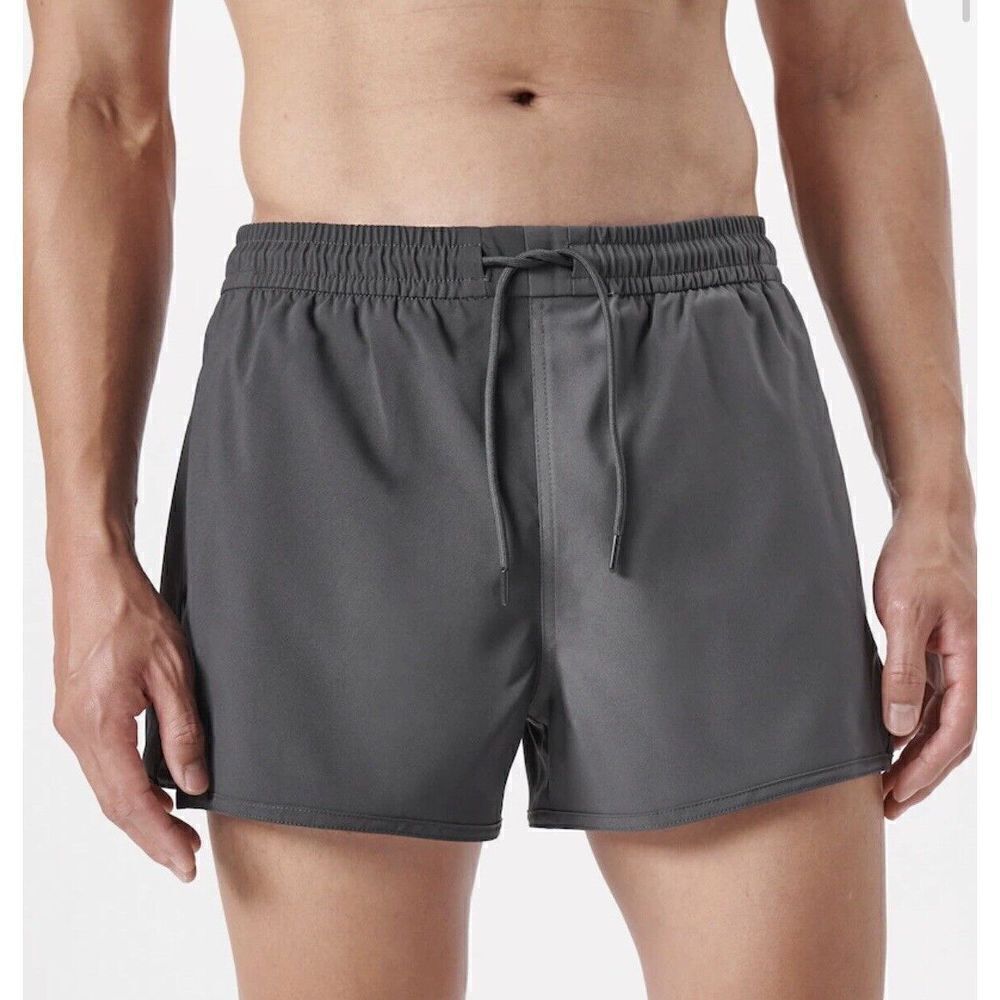 ABERCROMBIE & FITCH Mens Cabana Swim Trunks NEW Gray Lined Stretch Sz XXL 2XL